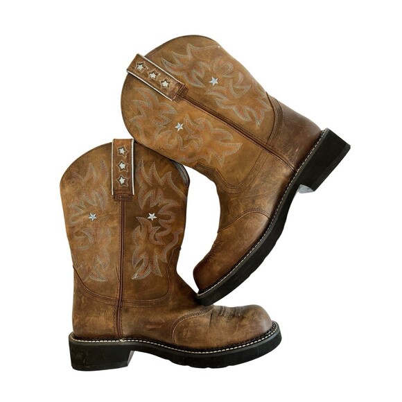 Ariat Boots Western Driftwood Probaby Round Toe Womens Sz 9.5 brown 2485 - Picture 6 of 10
